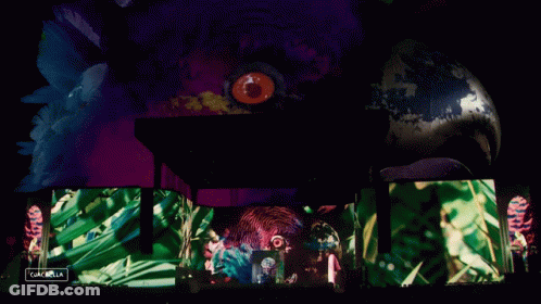 A Stage With A Sign That Says Gazelle GIF