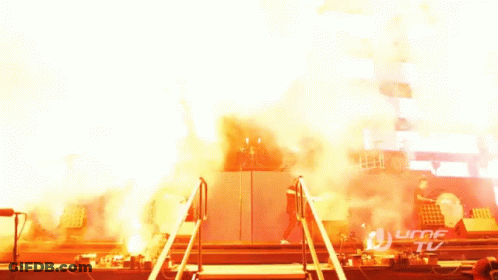 A Stage With Stairs Leading Up To It And A Ufmf Tv Logo GIF