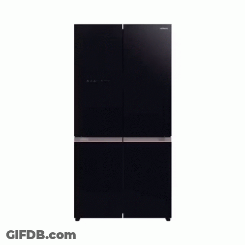 A Stainless Steel Refrigerator With The Doors Open And Lots Of Food Inside GIF