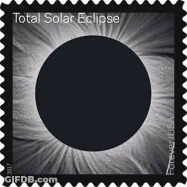 A Stamp With A Picture Of The Total Solar Eclipse . GIF