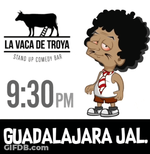 A Stand Up Comedy Bar Called La Vaca De Troya Is Located In Guadalajara Jal GIF