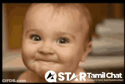 A Star Tamil Chat Advertisement With A Baby Smiling GIF