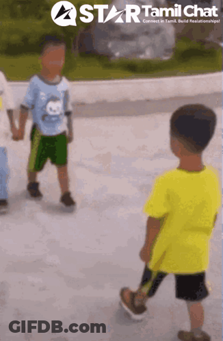 A Star Tamil Chat Logo Is Displayed Above A Group Of Children GIF