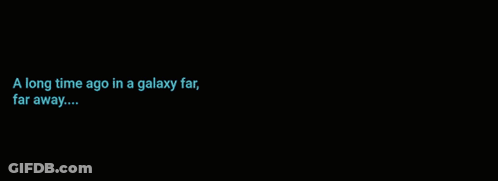 A Star Wars Logo That Says Stop Talking On The Bottom GIF