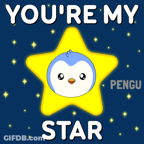 A Star With A Penguin Face On It And The Words You 'Re My Star GIF