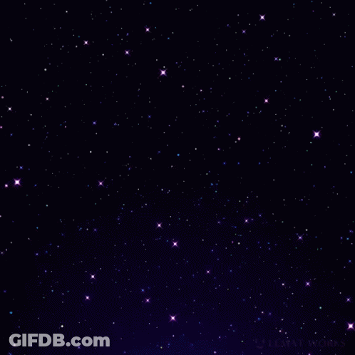 A Starry Night Sky With A Purple Gradient In The Middle GIF