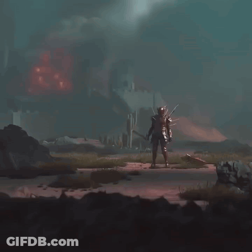 A Statue Of A Knight With Arrows Pointing At His Chest GIF