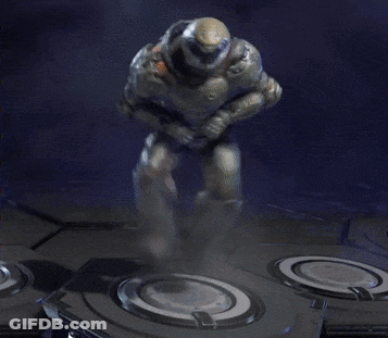 A Statue Of A Man In A Military Uniform Is Standing On One Leg GIF