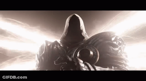 A Statue Of A Man With A Hood On His Head GIF