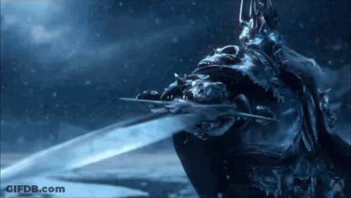 A Statue Of A Man With A Sword In His Hand Is In The Water GIF