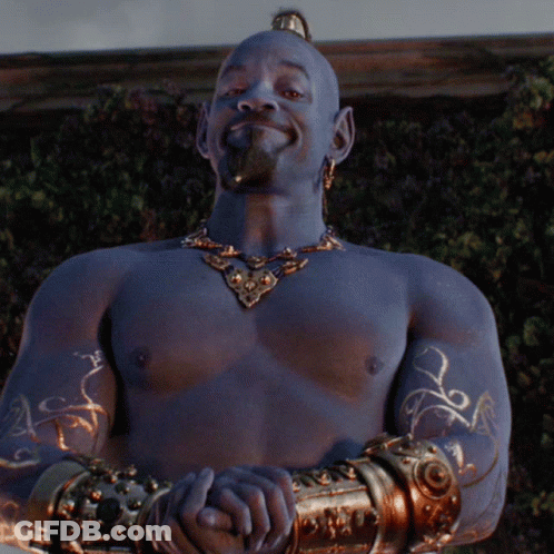 A Statue Of A Man With Blue Paint On His Torso And Arms GIF