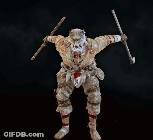A Statue Of A Man With His Arms In The Air Against A Black Background GIF
