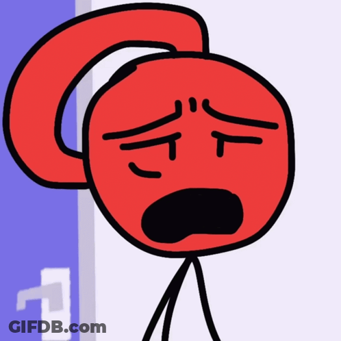 A Stick Figure With A Red Head And A Ponytail GIF