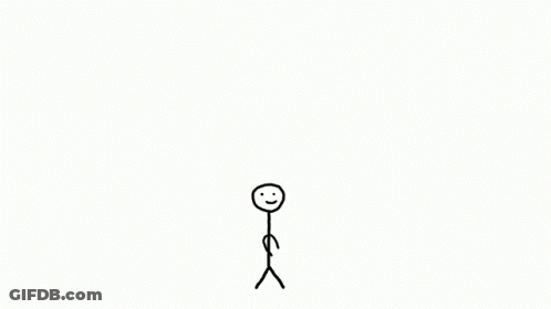 A Stick Figure With A Smiley Face Is Holding A Light Bulb . GIF