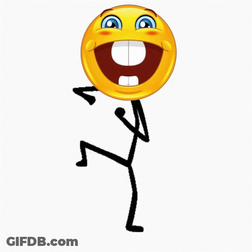 A Stick Figure With A Smiley Face On It GIF