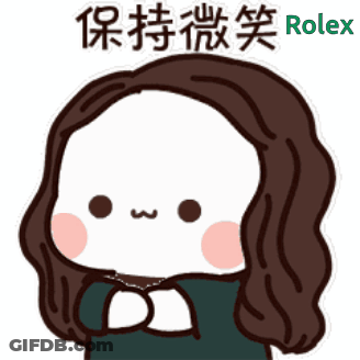 A Sticker Of A Cartoon Character With The Word Rolex On The Bottom Right GIF