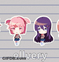 A Sticker Of A Girl With The Word Elvery On The Bottom GIF