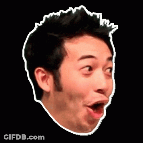 A Sticker Of A Man Making A Surprised Face GIF