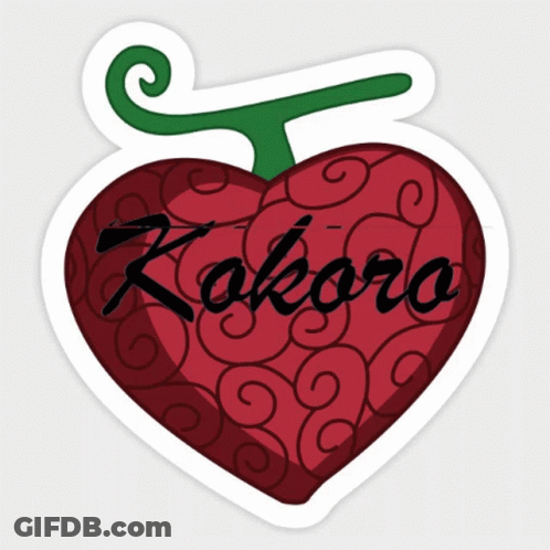 A Sticker Of A Red Heart With The Word Kokoro Written On It GIF