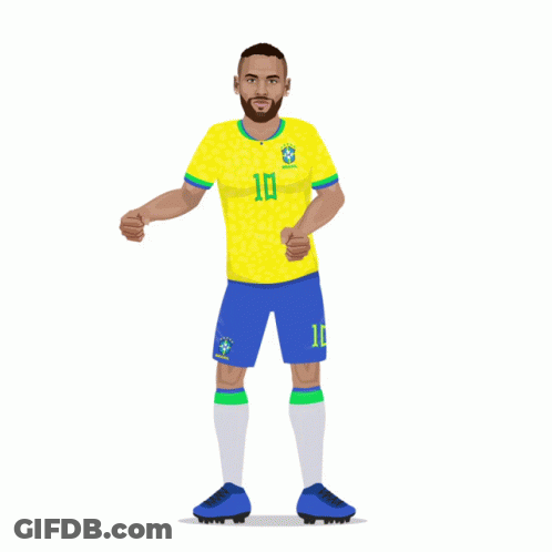 A Sticker Of A Soccer Player With The Number 10 On His Shirt GIF