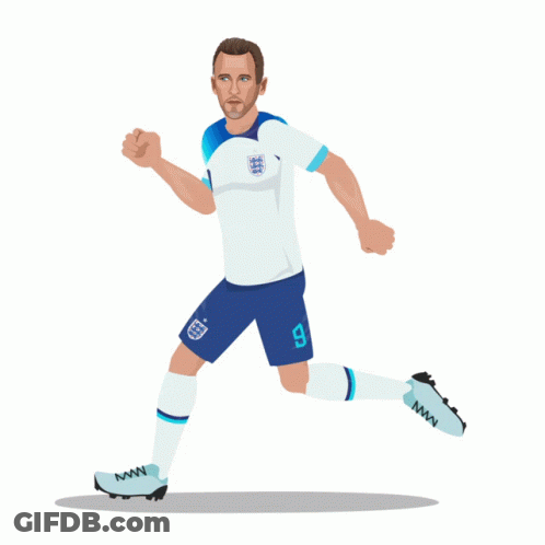 A Sticker Of A Soccer Player With The Number 9 On His Shirt GIF