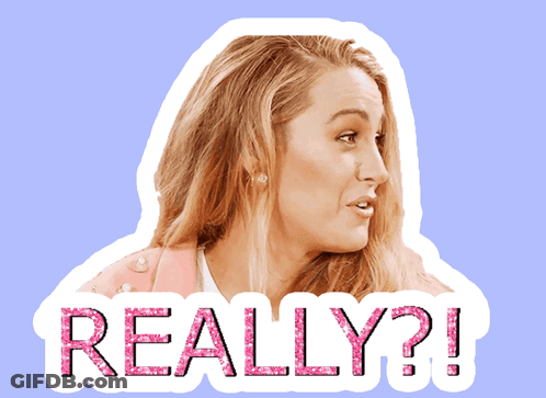 A Sticker Of A Woman With The Word Really Written In Pink Glitter GIF