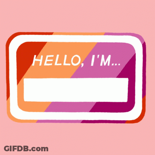 A Sticker That Says Hello I 'M A On A Pink Background GIF