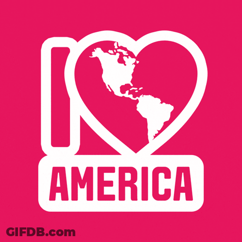 A Sticker That Says I Love America With A Heart In The Middle GIF