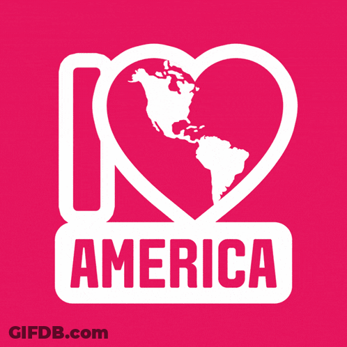 A Sticker That Says I Love America With A Heart In The Middle GIF
