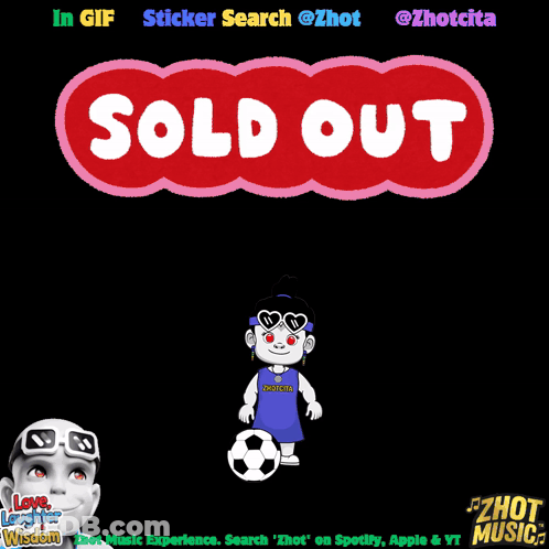 A Sticker That Says Sold Out In A Pink Bubble GIF
