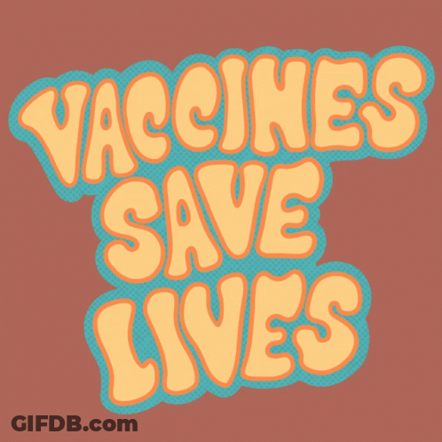 A Sticker That Says Vaccines Save Lives On It GIF