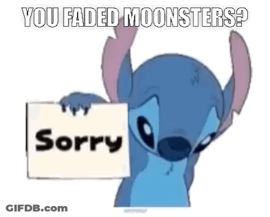 A Stitch Holding A Sign That Says Sorry GIF
