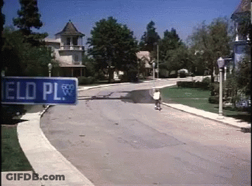 A Street Sign Says Eld Pl On It GIF