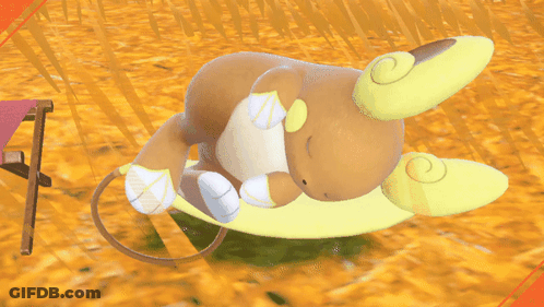 Stuffed Animal On Yellow Pillow N GIF