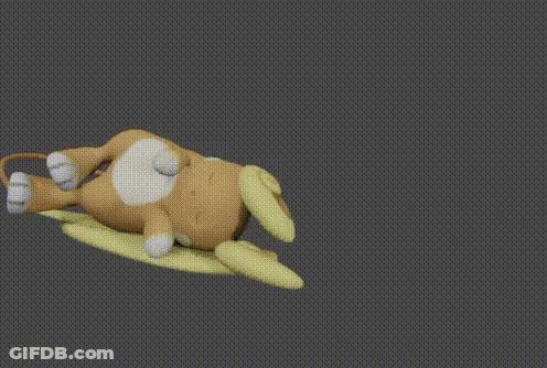 Stuffed Animal Laying On Back With Z Behind GIF