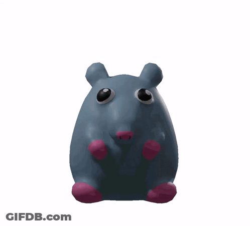 A Stuffed Animal That Looks Like A Hamster With Big Eyes GIF