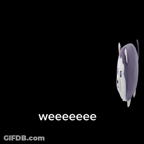 A Stuffed Animal That Says Weeeee On It GIF