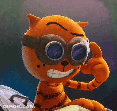 A Stuffed Animal Wearing Goggles Giving A Thumbs Up GIF