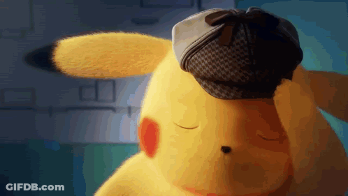 A Stuffed Animal With A Detective Hat On Its Head GIF