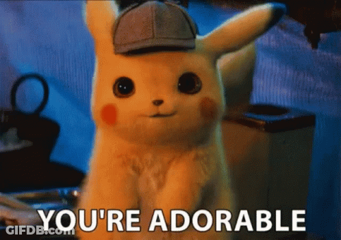 A Stuffed Animal With A Hat On Says " You 'Re Adorable " GIF