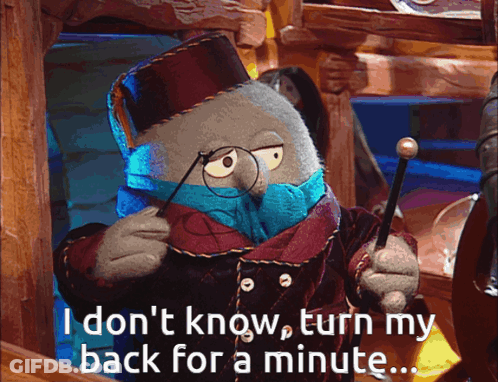 A Stuffed Animal With Glasses And A Top Hat Says I Don T Know Turn My Back For A Minute GIF