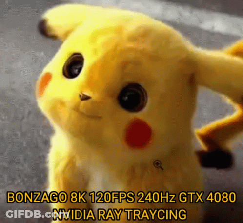 A Stuffed Animal With The Words Bonzago 8K 120Fps 240Hz Gtx 4060 Nvidia Ray Tracing GIF