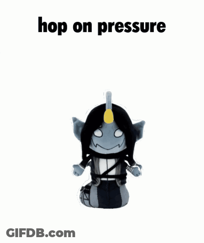 A Stuffed Animal With The Words Hop On Pressure On It GIF