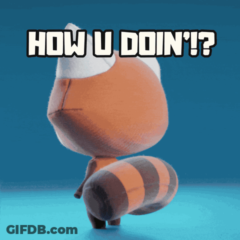 A Stuffed Animal With The Words " How U Doin ' " On It GIF