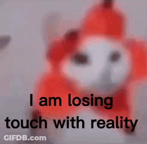 A Stuffed Animal With The Words `` I Am Losing Touch With Reality '' Written On It . GIF
