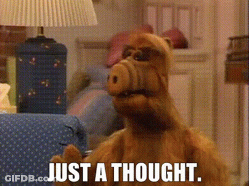 A Stuffed Animal With The Words Just A Thought On It GIF