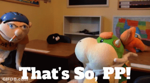 A Stuffed Animal With The Words That 'S So Pp Written Below It GIF
