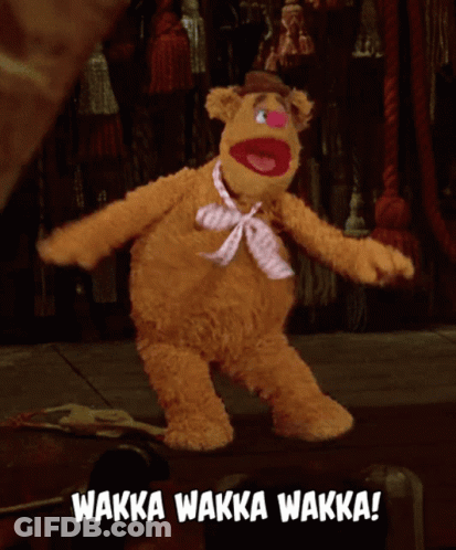 A Stuffed Animal With The Words Wakka Wakka Wakka GIF