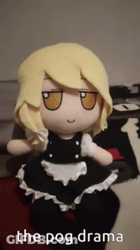 A Stuffed Doll With The Words The Pog Drama On The Bottom Right GIF