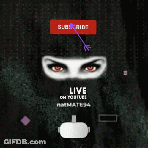 A Subscribe Button Is Above A Woman 'S Eyes GIF